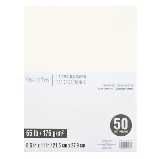 12 Packs: 50 ct. (600 total) White Dove 8.5" x 11" Cardstock Paper by Recollections™